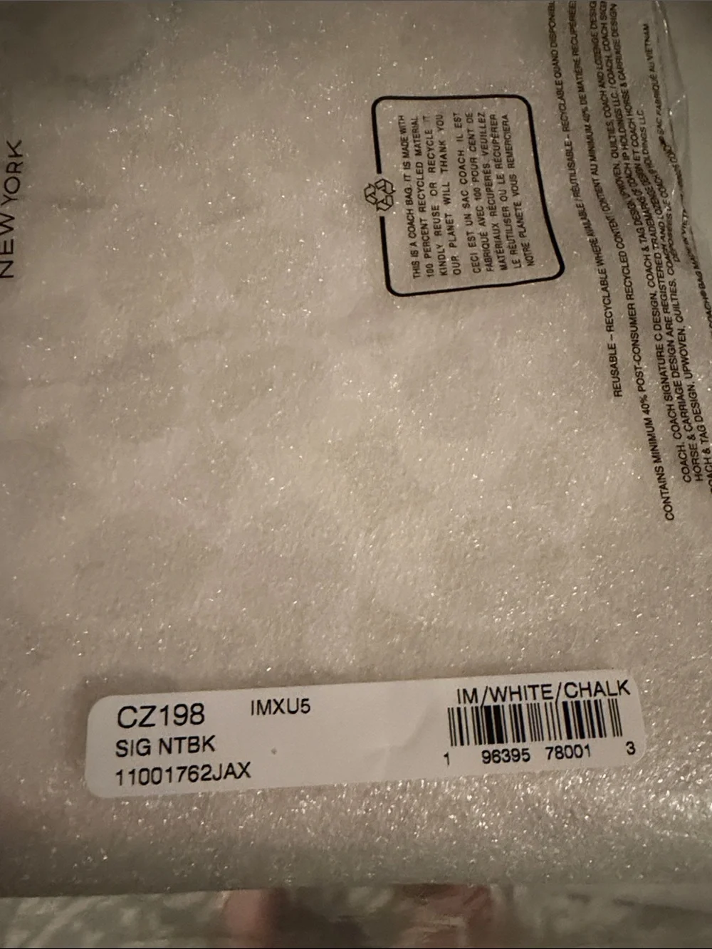 Coach NWT Chalk White Logo C’s  Notebook Cover with Snap Closure